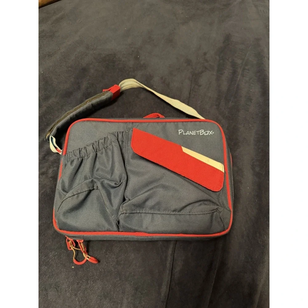 Planetbox Lunch Box Great White Shark Stainless Steel Bento Tray Grey Red Case